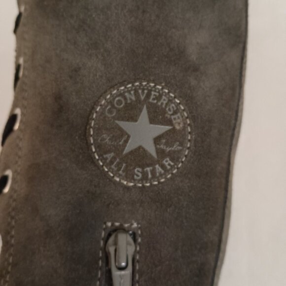 Converse All Star Tall Sneakers Gray Suede High Top Women Size 6 / Junior Size 4 - Picture 8 of 16